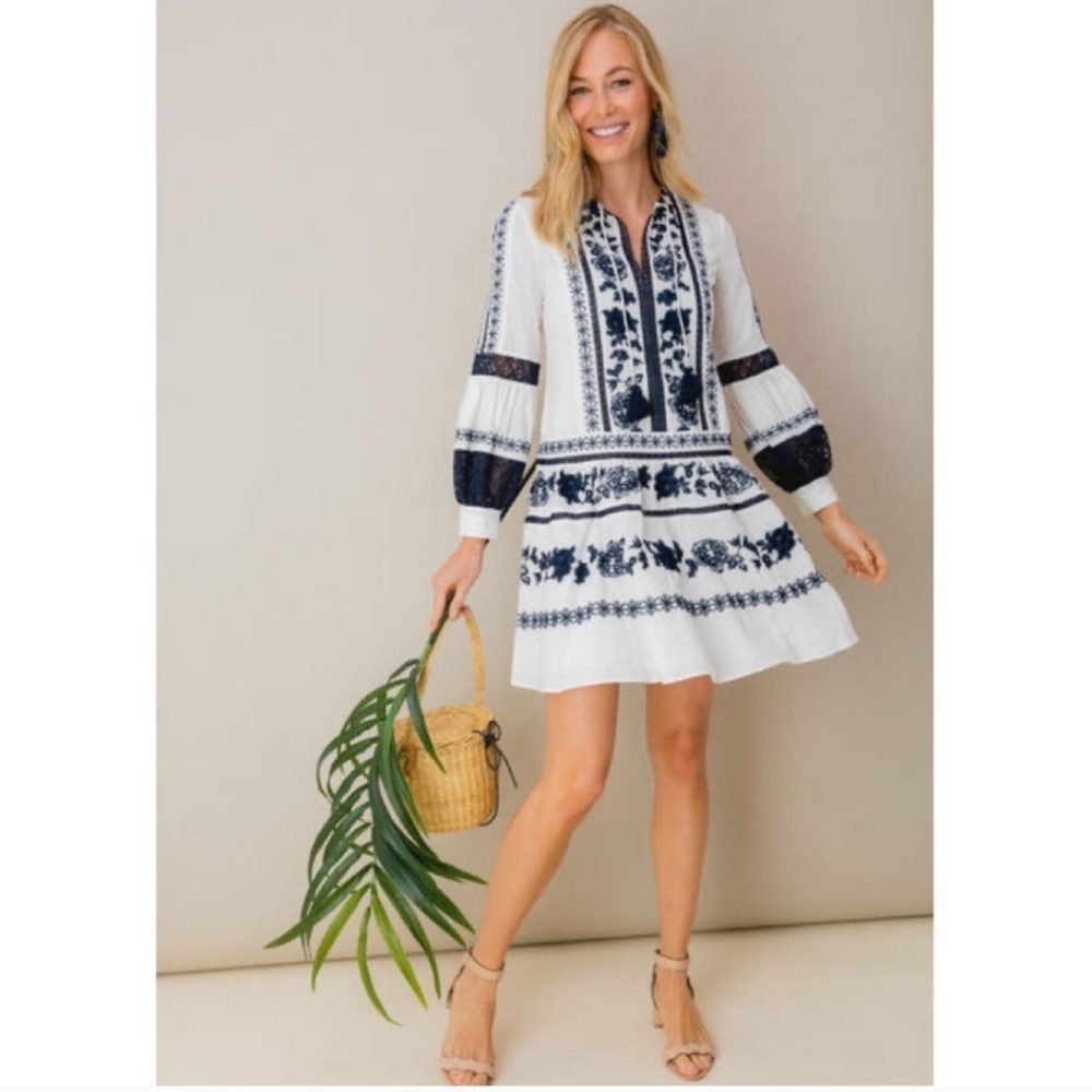Tory Burch - Gabriella embroidered boho lace dress - Size 4